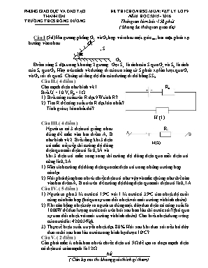 Đề thi chọn học sinh giỏi cấp huyện môn Vật lý Lớp 9 - Năm học 2015-2016 - Trường THCS Hồng Dương (Có đáp án)
